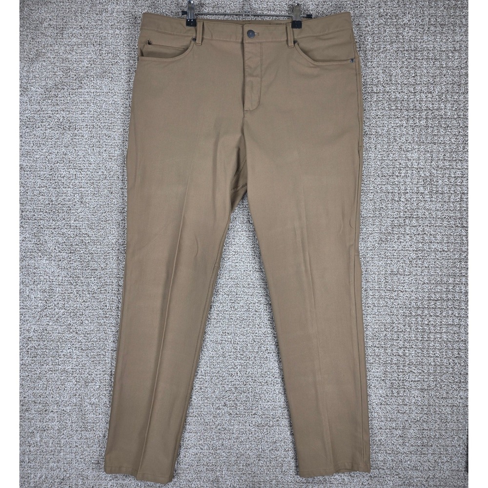 7 Diamonds Infinity Mens Khaki Brown Performance Chino Pants‎ 36x32 Stretch